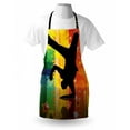 thumbnail image 4 of Hip Hop Apron, Illustration of a Breakdancer Silhouette on Colorful Discotheque Themed Background, Unisex Kitchen Bib with Adjustable Neck for Cooking Gardening, Adult Size, Multicolor, by Ambesonne, 4 of 4