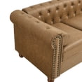 thumbnail image 5 of Miekor Furniture Classic Traditional Living Room Upholstered Sofa with high-tech Fabric Surface/ Chesterfield Tufted Fabric Sofa Couch, Large-Brown W5U948, 5 of 7