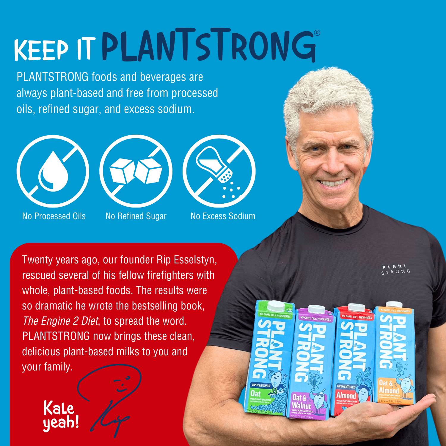 (6 pack) PLANTSTRONG Unsweetened Almond Milk - Whole Fortified Plant Milk - Shelf Stable