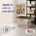 thumbnail image 2 of Homz 2 Pack 20-Gallon Clear Plastic Stackable Home Storage Bin with Lid, Black, 2 of 12