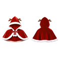thumbnail image 2 of REDARER Girls Christmas Hooded Cape Cute Reindeer Antler Xmas Shawl Velvet Holiday Costume Cape for Kids Party Cosplay,32CM, 2 of 4