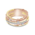 thumbnail image 3 of 0.30 Carat (Cttw) Round Cut White Natural Diamond Two Tone Chris Cross Engagement Promise Ring In 14K Rose Gold Over Sterling Silver For Women (Clarity : I2-I3,Color : I-J) Ring Size-6, 3 of 3