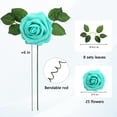thumbnail image 4 of 25 PCS Turquoise Artificial Flowers Real Looking Faux Foam Fake Roses with Stems for Wedding Decoration Bridal Shower Centerpieces Arrangements Party Tables Decor, 4 of 6