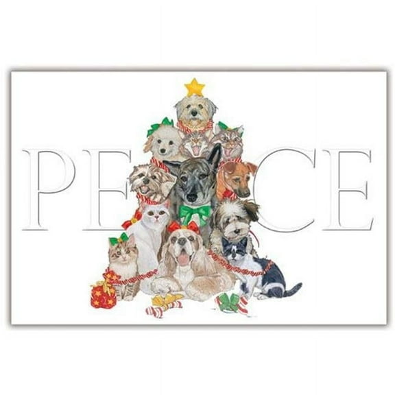 Pipsqueak Productions C870 Mix Dog With Cat Holiday Boxed Cards
