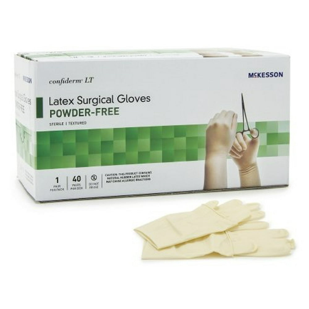 Surgical Glove McKesson Confiderm LT Sterile Ivory Powder Free Latex