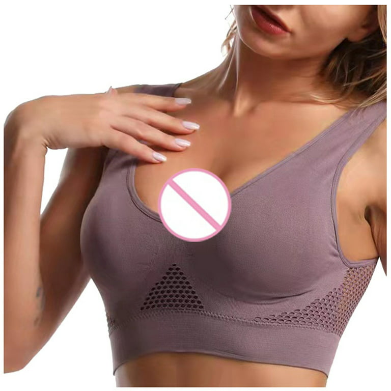 Fesfesfes 3-Pack Women Sports Bra Wirefree High Support Yoga Bras