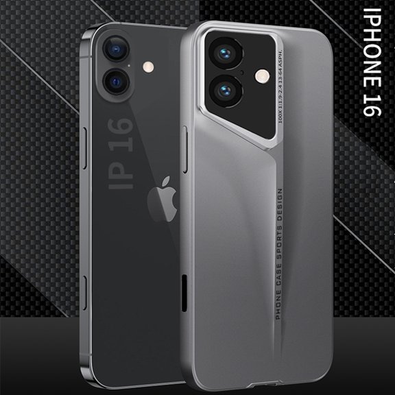 ShellTech for iPhone 16 Case,Unique Luxury Supercar Design,Ultra Thin Hard PC Shockproof Anti-Scratch Anti-Slip Grip Protective Sturdy Case Hard Cover for iPhone 16,Gray