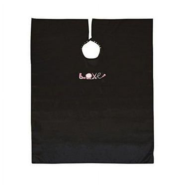Betty Dain Embroidered Love cutting/Styling cape, Black/Multi