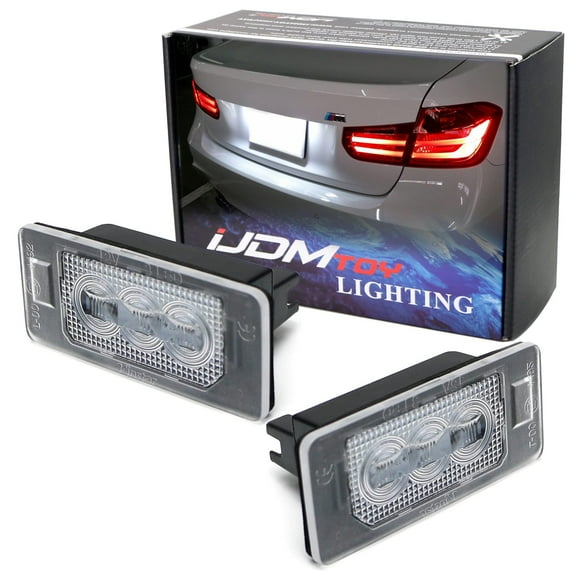 OEM-Fit 3W Full LED License Plate Light Kit For BMW 1 2 3 4 5 Series X5 X6, Powered by 3 Super Bright White LED Lights & CAN-bus Error Free