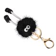 thumbnail image 3 of Llavero de bola de piel artificial lindo mini colgante de pompón esponjoso para bolsos de coche teléfono móvil negro, 3 of 5