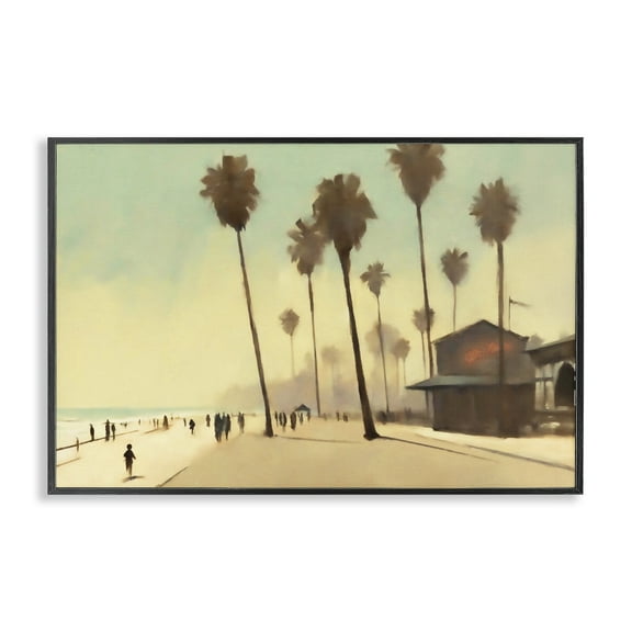 Stupell Industries Tropical Promenade Landscape Landscape & Nature Painting Black Framed Art Print Wall Art, 18 x 12