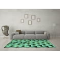 thumbnail image 3 of Ahgly Company Indoor Round Abstract Turquoise Blue Modern Area Rugs, 6' Round, 3 of 4