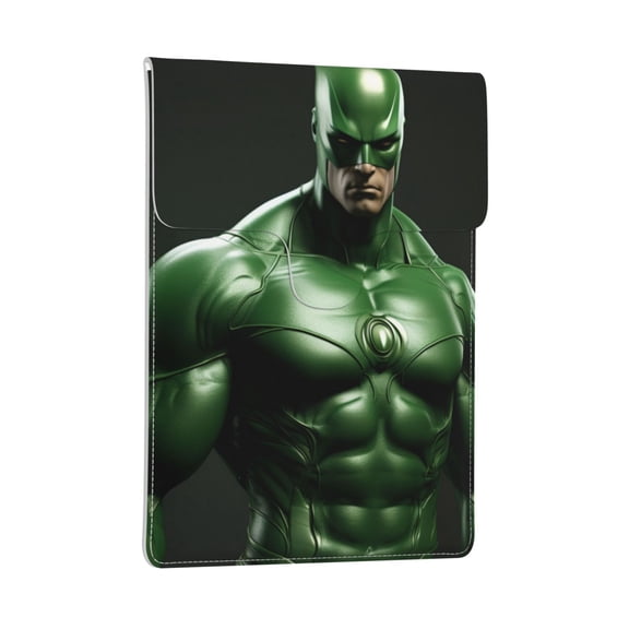 Pobuds Leather Laptop Sleeve, Padded Case, Thin Portable, Versatile Bag - Compatible with most 13 inch laptops for MacBook Pro 13 inch 2016 or later, MacBook Air 13,14 - Vertical, Green Muscle (3)