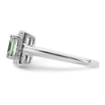thumbnail image 4 of Sterling Silver Rhodium Green Quartz Diamond Ring, 4 of 6