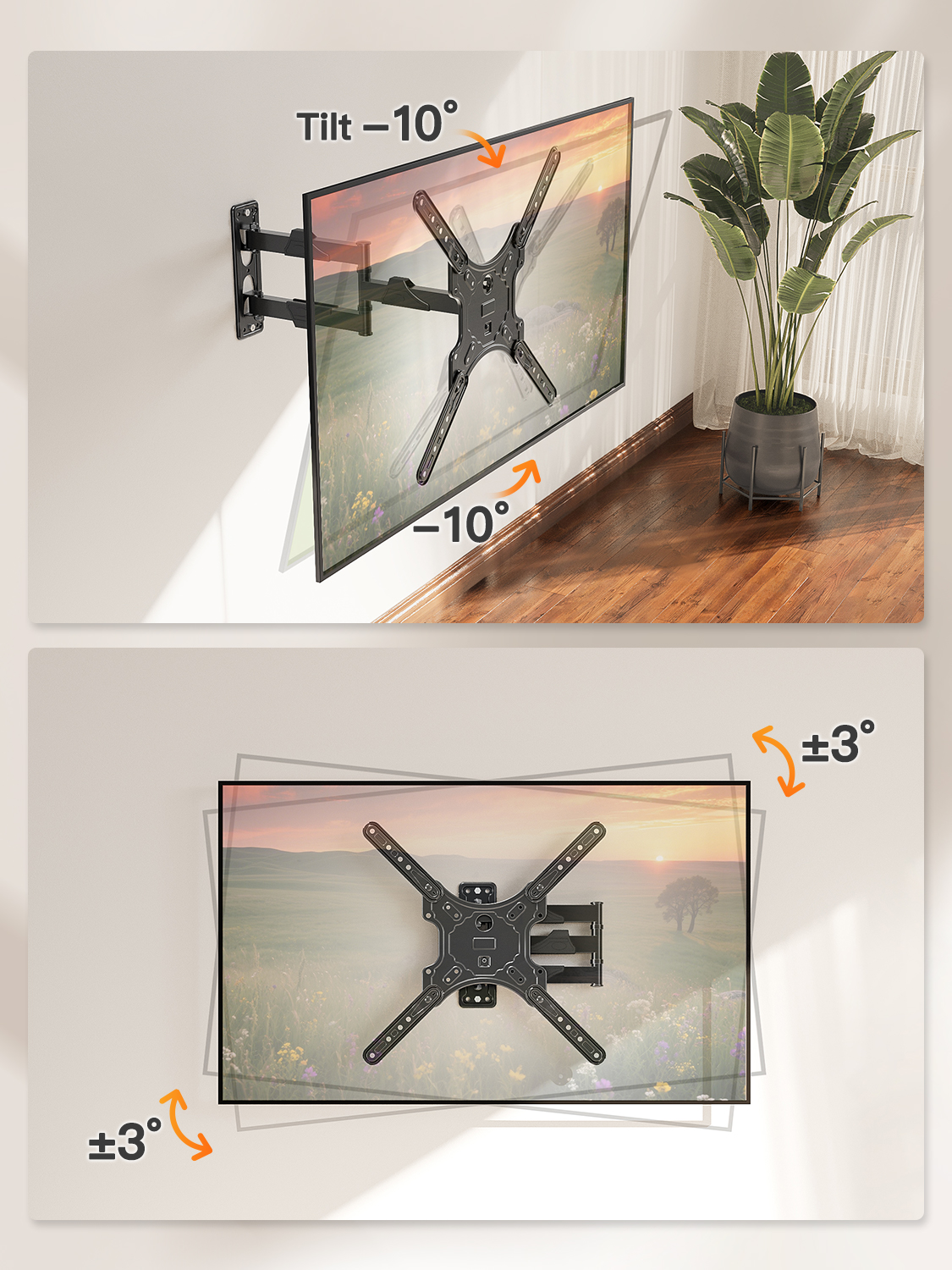 HOMOUNT Full Motion TV Wall Mount, 26–65 inch, 77 lbs photo 7