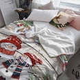 thumbnail image 3 of Christmas Snowman Throw Flannel Blanket 50x60In Elk Xmas Tree Wood Grain Super Soft Cozy Bed Blanket, Lightweight Plush Fuzzy Bed Throw for Bedroom Sofa Couch Living Room, 3 of 4