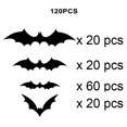 thumbnail image 3 of Hadanceo 11/55/60/88/120Pcs Halloween Spooky 3D Bat Stickers Realistic Terrifying Halloween Decor Self-adhesive Stickers, 3 of 12