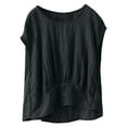 thumbnail image 4 of Haivin Women's Summer Twisted Pleated Tencel Ramie Short Sleeve Round Neck Blouse, Lightweight with Crinkle Texture, Breathable Linen-Like Fabric for Casual and Office Wear, 4 of 4