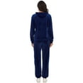 thumbnail image 4 of LELINTA Velour Tracksuit for Women Outfit Hoodie and Pants Tracksuit Yoga Running Sport Sweatsuit Jogger Set, Black/ Blue/ Red/ Purple, S-2XL, 4 of 6