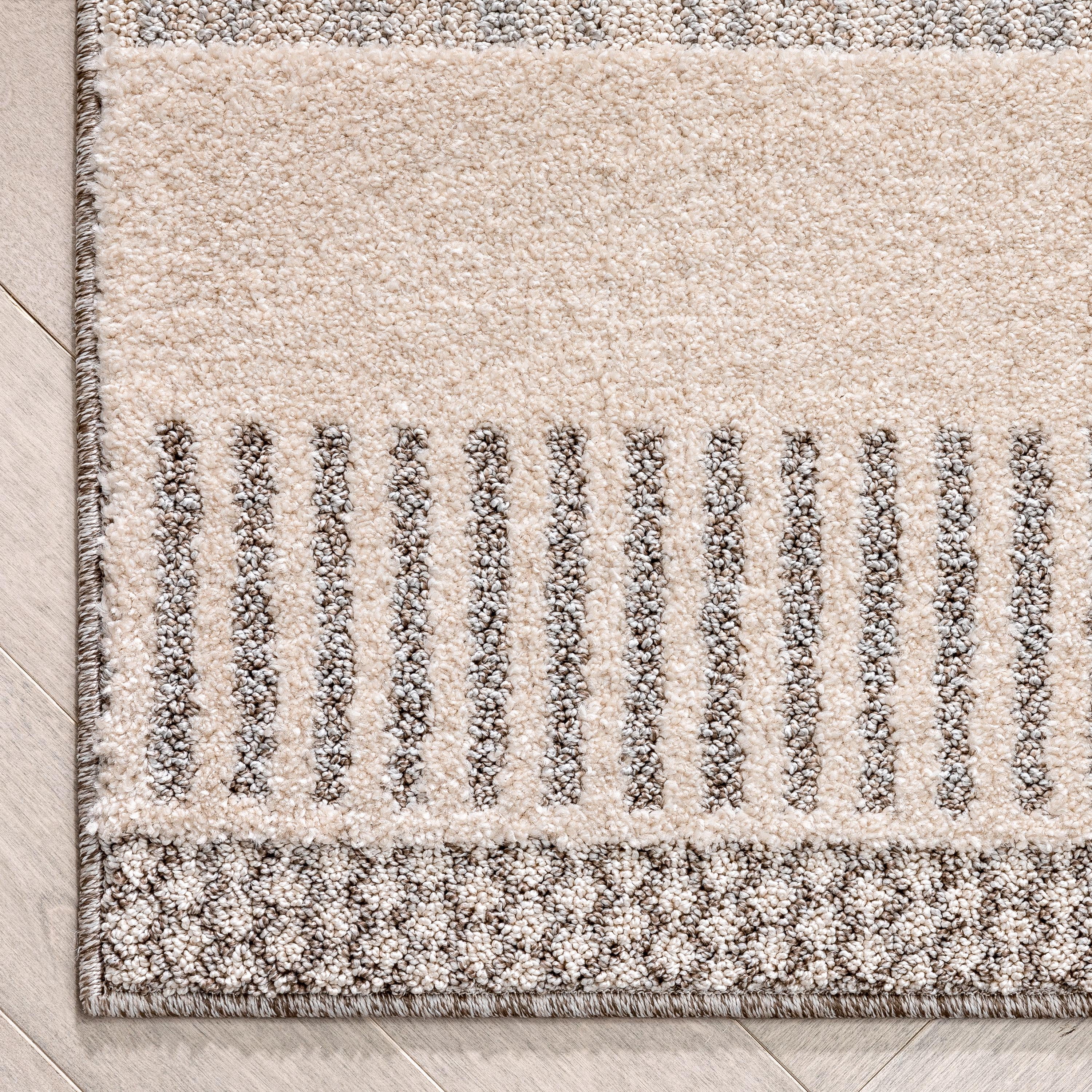 Well Woven Harlow Briar Contemporary Geometric Abstract Beige 3'11" x 5'3" Area Rug