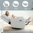 thumbnail image 5 of Power Recliner Rocking Chair Nursery Gliders, Electric Swivel Rocker Recliner Chair, Comfy Upholstered Living Room Reclining Chairs with Lumbar Support, 5 of 7