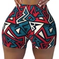thumbnail image 2 of Fuzoiu Geometric Elements Print Women's Workout Shorts,Workout Biker Shorts Women,Exercise Fitness Shorts,Scrunch Short, Athletic Shorts for Gym Yoga Running Sport Active-X-Large, 2 of 8