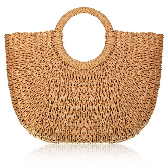 Bolso de paja Frienda Summer Beach hecho a mano para mujer