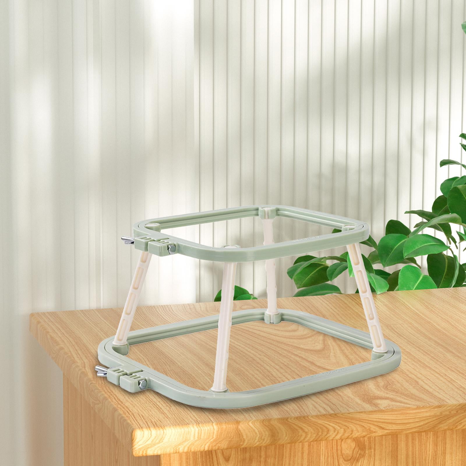 perfeclan Cross Stitch Rack Embroidery Frame Lap Stand Double Layer Art Crafts Stitching DIY Hands Embroidery Hoop Desktop green
