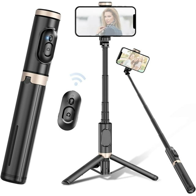 czcpp-Tripie para Celular, Selfie Stick, Tripode para Celular 3 en 1, Control Remoto Integrado para Móviles de 4 a 7 Pulgadas, Ideal para Fotografía y Viajes