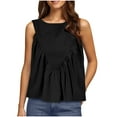 thumbnail image 2 of ECZHAW Womens Peplum Babydoll Tank Tops Summer Sleeveless Loose T Shirts Casual Shirred Flowy Tops, 2 of 8