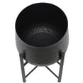 thumbnail image 6 of CosmoLiving by Cosmopolitan 19", 17"H Black Metal Planter with Removable Stand (2 Count), 6 of 15