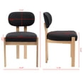 thumbnail image 4 of JYSong Set of 2 Tufted Chenille Dining Chairs, Black Upholstery with Wood Legs for Dining Room, 4 of 10