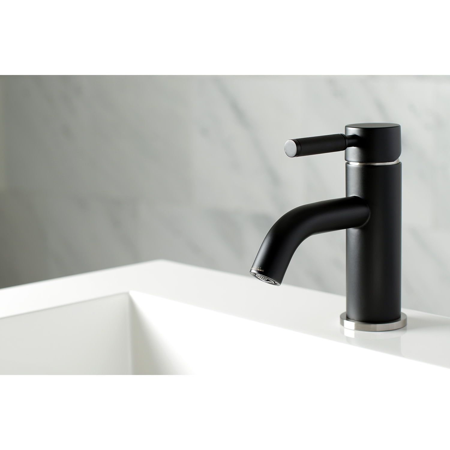 Fauceture LS8229DKL Kaiser Single-Handle Bathroom Faucet with Push Pop-Up, Matte Black/Brushed Nickel