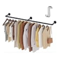 thumbnail image 1 of Perchero de Pared ZZBIQS Practiclean de Metal 184cm Negro Multiusos, 1 of 8