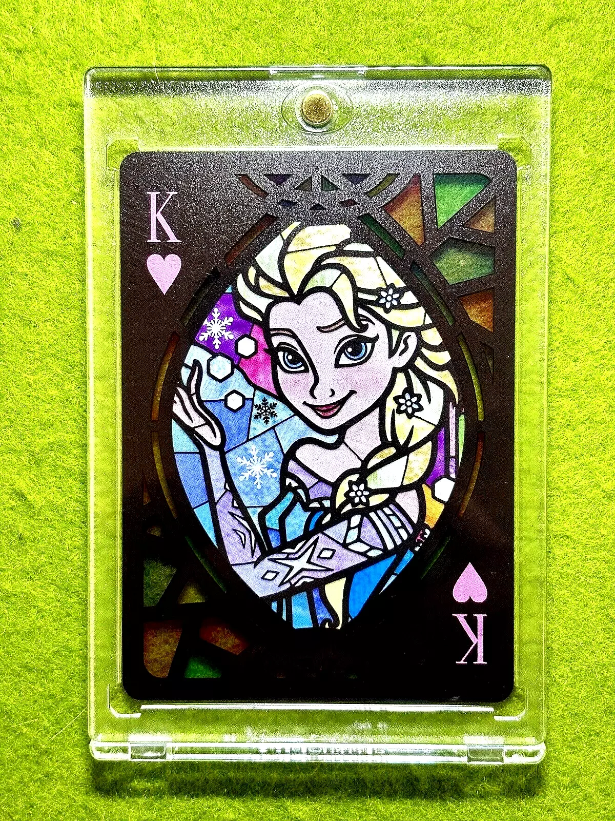 Elsa DISNEY Frozen STAINED GLASS REFRACTOR 2023 Disney 100 Tenyo JAPAN Lorcana