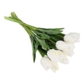 thumbnail image 1 of 30Pcs Artificial Tulips Flowers Real Touch Tulips Fake PU Tulip Bouquet Latex Flower White Tulip(Whi, 1 of 5
