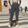 thumbnail image 5 of DeHolifer Women's Capri Jogger Pants Drawstring Straight Leg Capris Elastic Waist Casual Cropped Pants with Pockets Dark Gray XL, 5 of 7