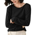 thumbnail image 3 of yunLCZ Women Shirts Women's Semi Turtleneck Sweater Long Sleeved Solid Color Pullover With A Base Shirt Spring And Autumn Loose Sweater Top, 3 of 6