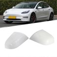 thumbnail image 2 of par de molduras para espejo retrovisor para el modelo 3 2017-2022, carcasa de espejo retrovisor lateral 109229201D 109229001D, color blanco, 2 of 5