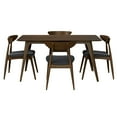thumbnail image 6 of Harper & Bright Designs Modern Dining Set for 4, 5 Pieces Rectangular Solid Wood Table Set with 4 Upholstered Chairs for Small Space Kitchen, Charcoal,Walnut, 6 of 20