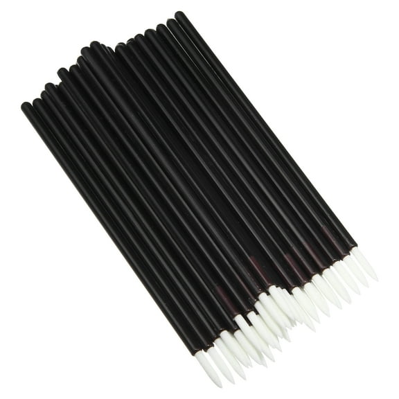 Unique Bargains 50PCS Eyeliner Brushes Applicators Makeup Eyeliner Brushes Nylon Black White with Cover
