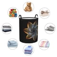 thumbnail image 6 of LNWH Laundry Basket, Black Colorful Metal Abstract Art Pattern Foldable Laundry Hamper With Handles Waterproof, Medium, 6 of 8