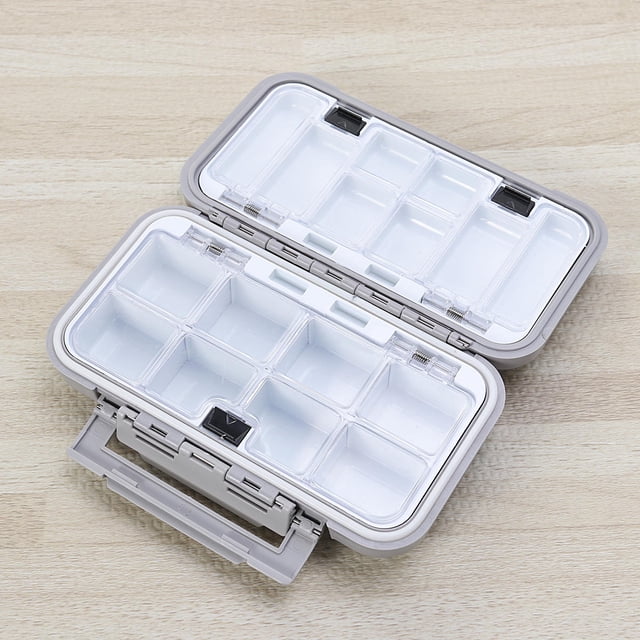GAXIRE Caja Gris Para Accesorios De Con Anzuelos Transparente Y De Silicona