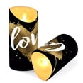 thumbnail image 3 of Iauyy Flameless Candles Battery Operated LED Pillar Candles with Remote and Timer, Golden Texture Set of 2 （S), 3 of 8