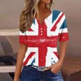 thumbnail image 1 of Fiudx Ofertas Relámpago Camiseta Holgada con Cuello En V y Estampado Del Día de La Independencia para Mujer, 1 of 5