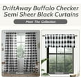 thumbnail image 3 of DriftAway Checker Pattern Room Darkening Window Curtains, Back Tab, Set of Two Panels,52"X84" (Black), 3 of 9