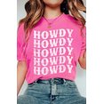 thumbnail image 2 of Women's Sachet Pink HOWDY Graphic Western Crew Neck Tee - Trendy Casual Wear | [ZhiHiMeRi] | (US 20-22)2XL, 2 of 7