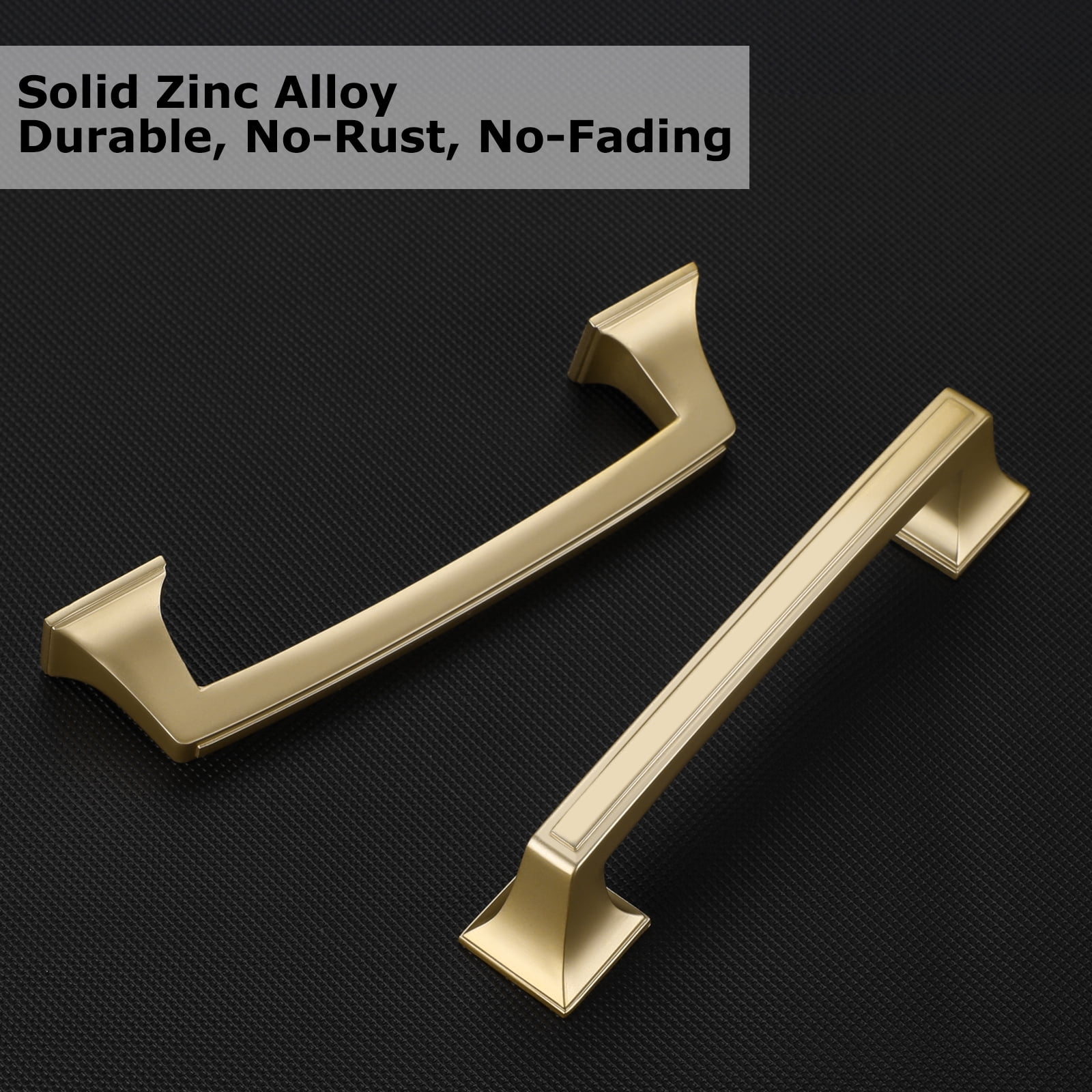 Goldenwarm Brushed Gold Cabinet Pulls 5inch Solid Kitchen Cabinet Handles 10 Pack