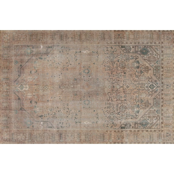 Ahgly Company Machine Washable Indoor Rectangle Traditional Dark Almond Brown Area Rugs, 10' x 13'