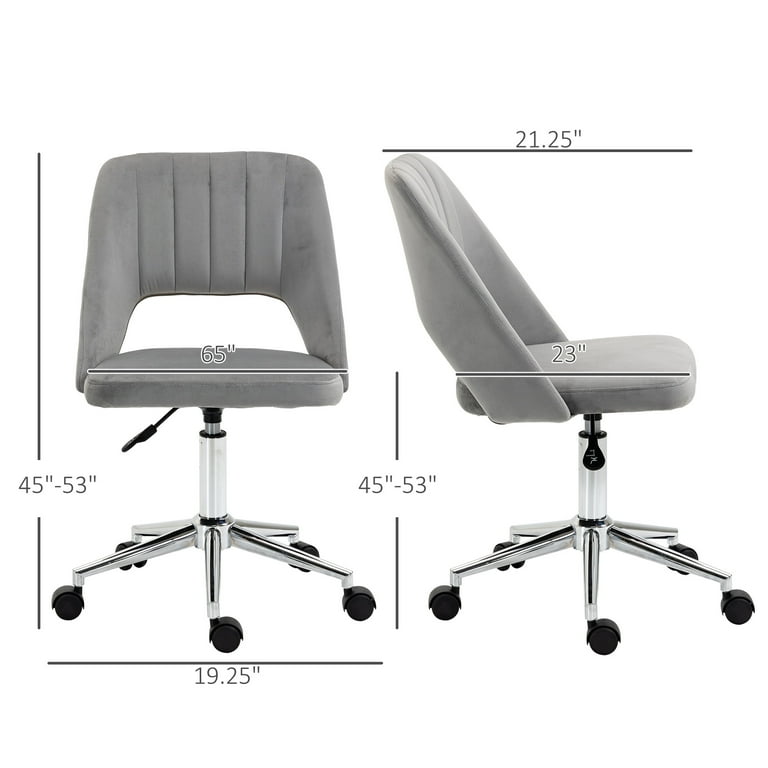 Vinsetto Ergonomic Home Office Chair High Back Task Computer Desk Chair  with Padded Armrests, Linen Fabric, Swivel Wheels, and Adjustable Height,  gray